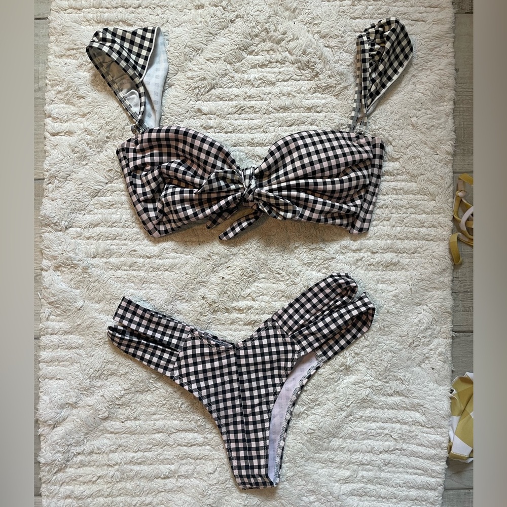 Montce Swim gingham print bikini.